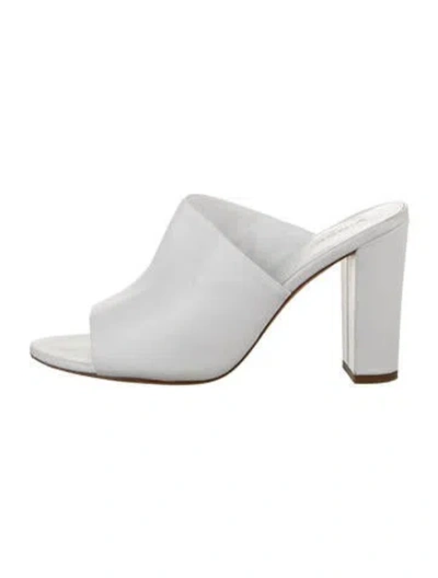 Pre-owned Vince Leather Slides In White