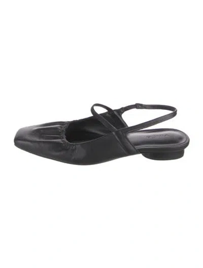Pre-owned Vince Leather Slingback Flats In Black