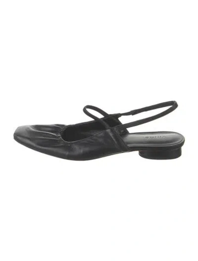 Pre-owned Vince Leather Slingback Flats In Black