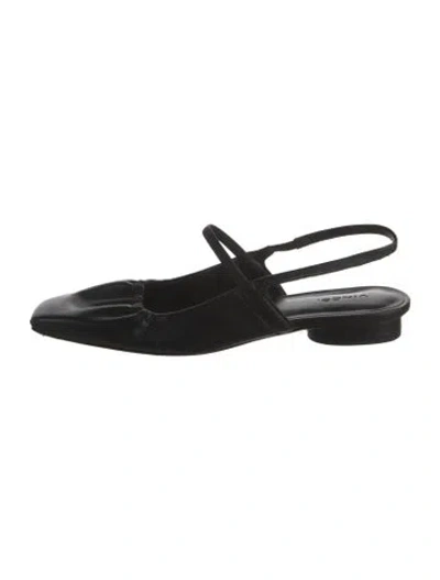 Pre-owned Vince Leather Slingback Flats In Black