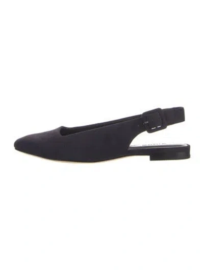 Pre-owned Vince Leather Slingback Flats In Blue