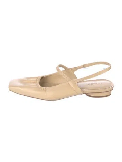 Pre-owned Vince Leather Slingback Flats In Neutral