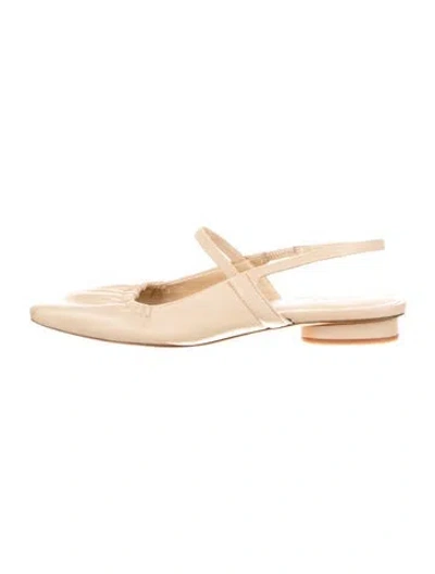Pre-owned Vince Leather Slingback Flats In Neutral