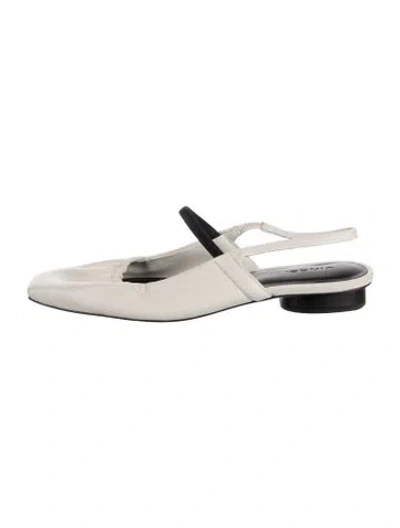 Pre-owned Vince Leather Slingback Flats In Neutral