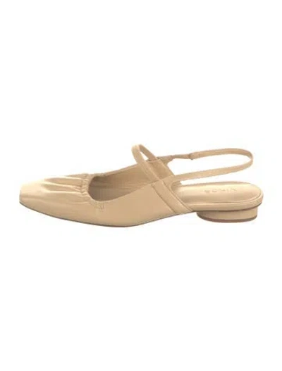 Pre-owned Vince Leather Slingback Flats In Neutrals