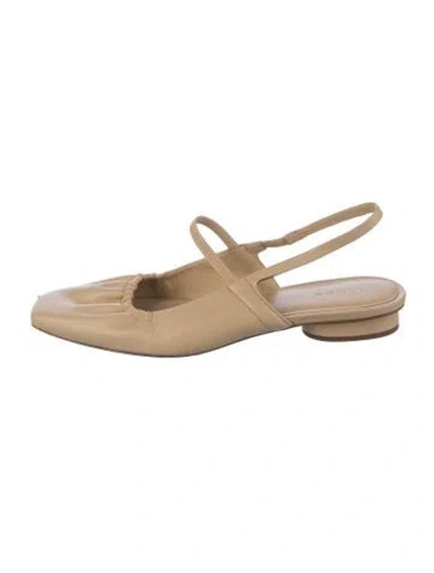 Pre-owned Vince Leather Slingback Flats In Neutrals