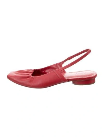 Pre-owned Vince Leather Slingback Flats In Red