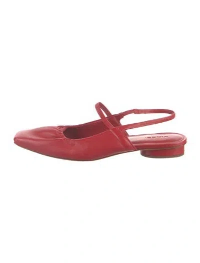 Pre-owned Vince Leather Slingback Flats In Red