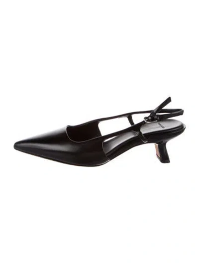 Pre-owned Vince Leather Slingback Pumps In Black