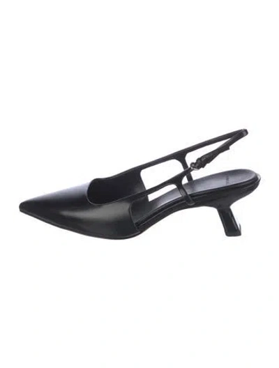 Pre-owned Vince Leather Slingback Pumps In Black