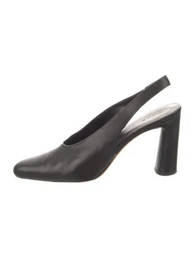 Pre-owned Vince Leather Slingback Pumps In Black