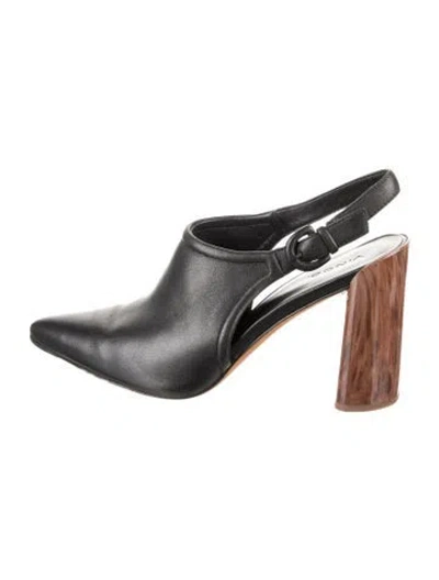 Pre-owned Vince Leather Slingback Pumps In Black