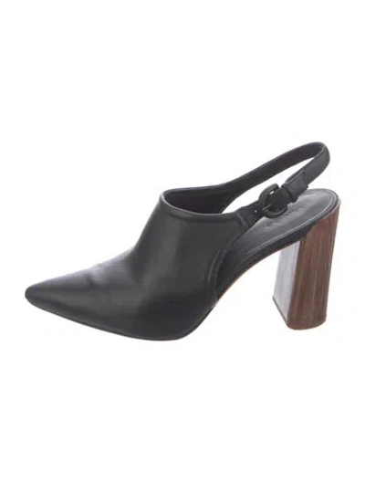 Pre-owned Vince Leather Slingback Pumps In Black