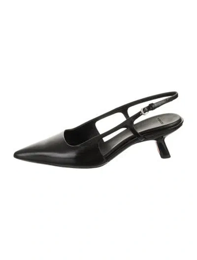 Pre-owned Vince Leather Slingback Pumps In Black