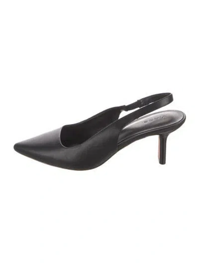 Pre-owned Vince Leather Slingback Pumps In Black