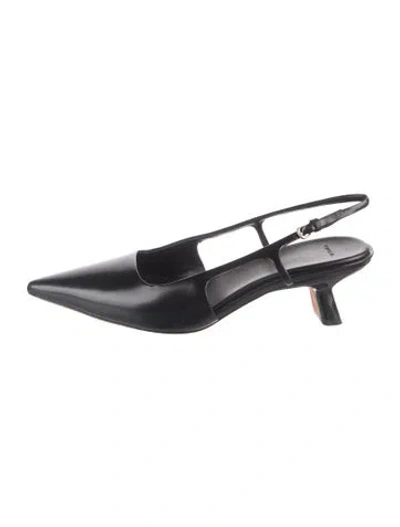 Pre-owned Vince Leather Slingback Pumps In Black