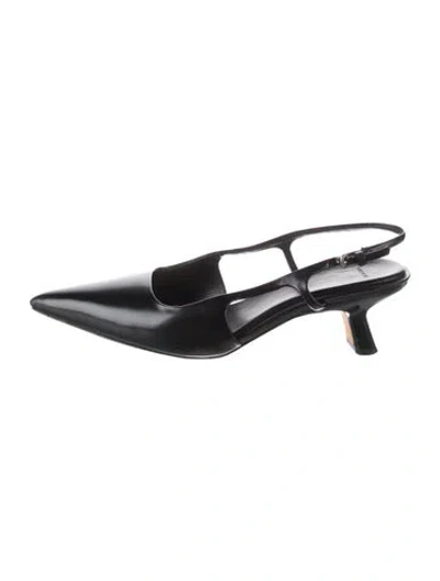 Pre-owned Vince Leather Slingback Pumps In Black