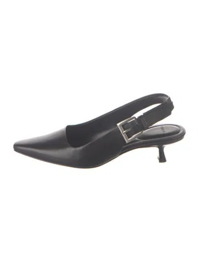 Pre-owned Vince Leather Slingback Pumps In Black