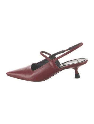 Pre-owned Vince Leather Slingback Pumps In Brown