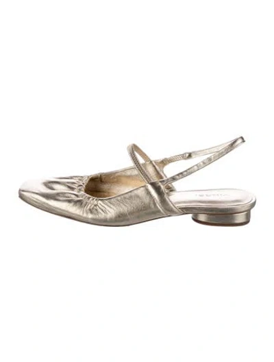 Pre-owned Vince Leather Slingback Pumps In Gold