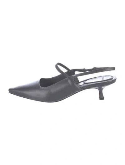 Pre-owned Vince Leather Slingback Pumps In Gray