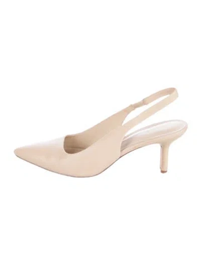 Pre-owned Vince Leather Slingback Pumps In Neutral