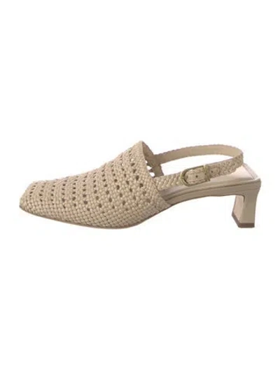 Pre-owned Vince Leather Slingback Pumps In Neutrals