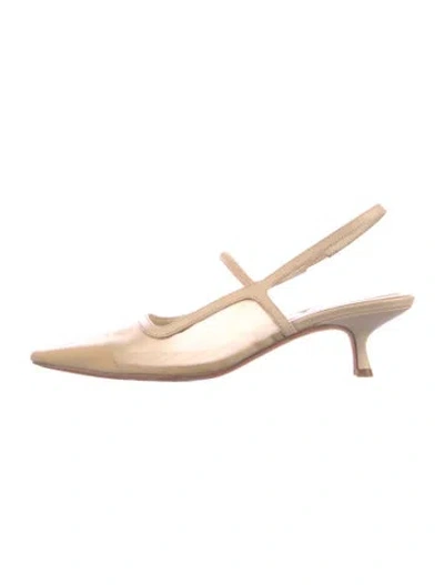 Pre-owned Vince Leather Slingback Pumps In Neutrals