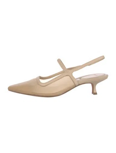 Pre-owned Vince Leather Slingback Pumps In Neutrals