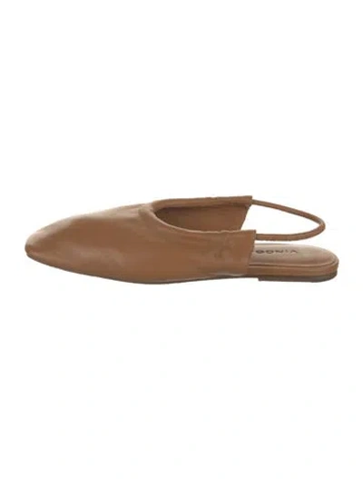 Pre-owned Vince Leather Slingback Sandals In Brown