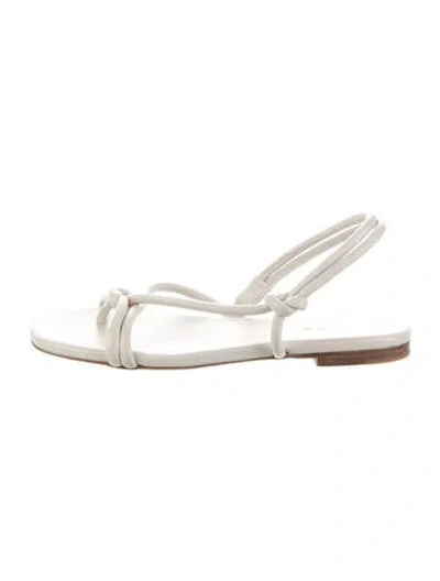 Pre-owned Vince Leather Slingback Sandals In Gray