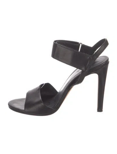 Pre-owned Vince Leather Slingback Sandals In Neutral
