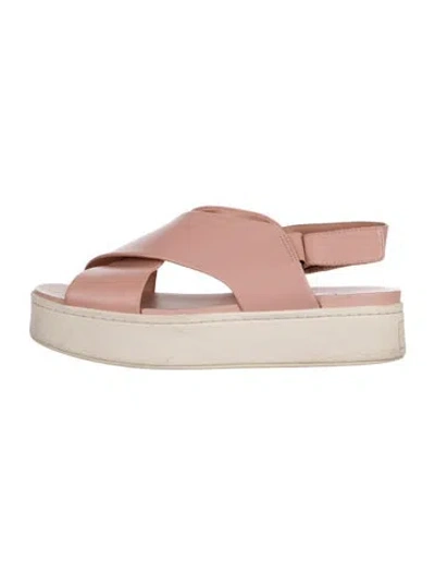 Pre-owned Vince Leather Slingback Sandals In Pink