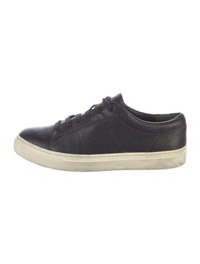 Pre-owned Vince Leather Sneakers In Black