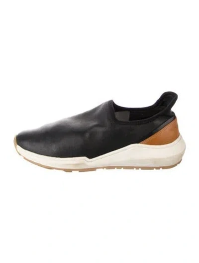 Pre-owned Vince Leather Sneakers In Black