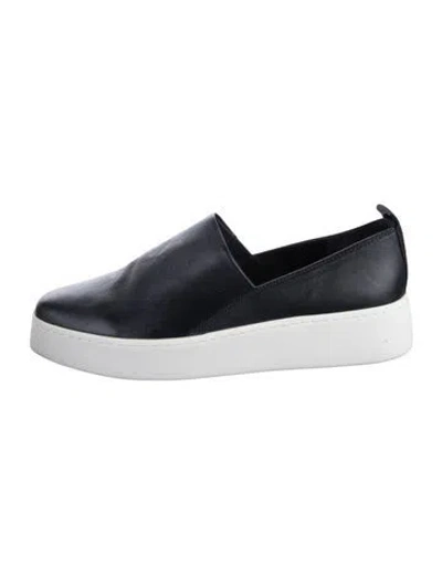 Pre-owned Vince Leather Sneakers In Black