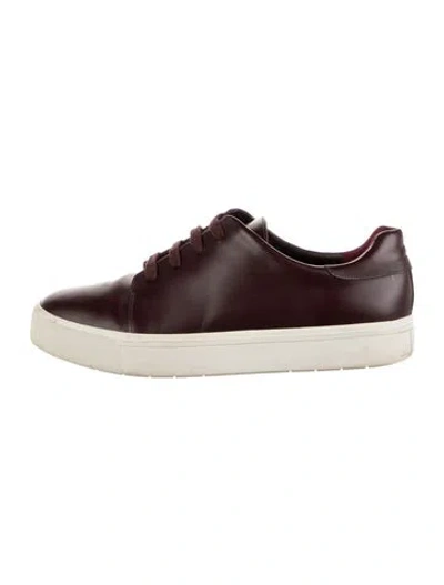Pre-owned Vince Leather Sneakers In Burgundy