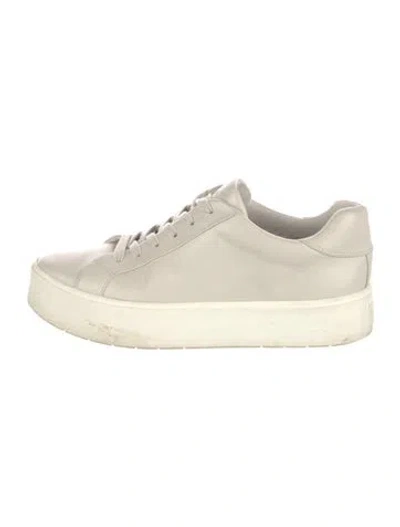 Pre-owned Vince Leather Sneakers In Gray