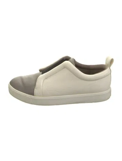 Pre-owned Vince Leather Sneakers In Grey
