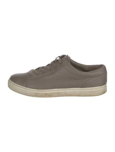 Pre-owned Vince Leather Sneakers In Grey