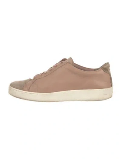 Pre-owned Vince Leather Sneakers In Neutral