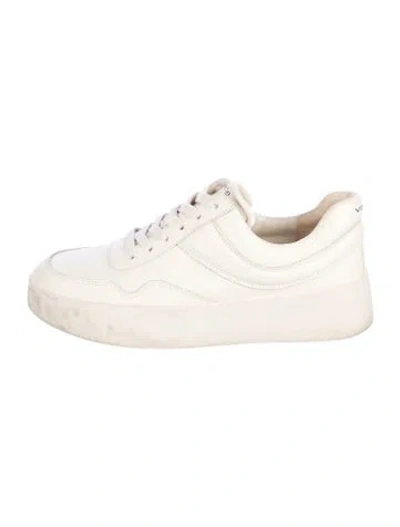 Pre-owned Vince Leather Sneakers In Neutral