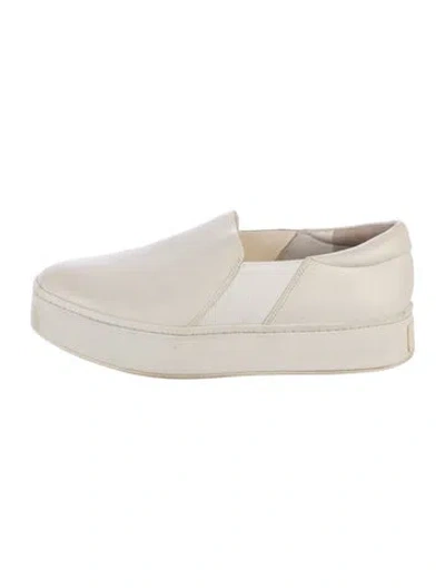 Pre-owned Vince Leather Sneakers In Neutrals