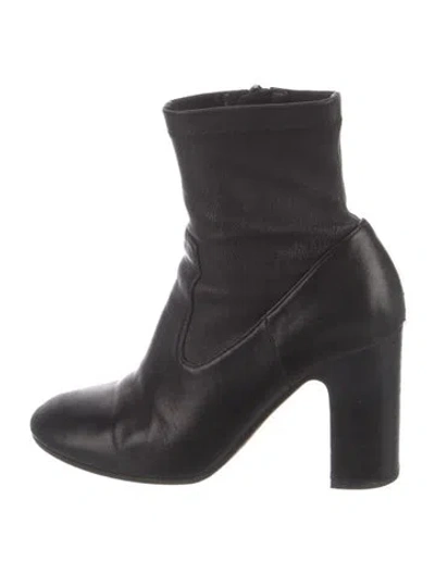 Pre-owned Vince Leather Sock Boots In Black