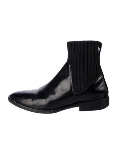 Pre-owned Vince Leather Sock Boots In Black