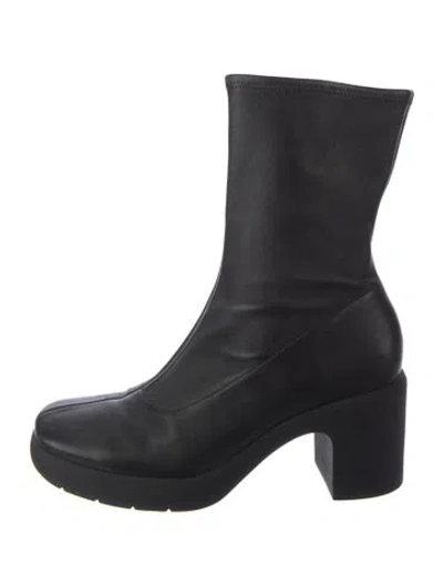 Pre-owned Vince Leather Sock Boots In Black