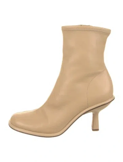 Pre-owned Vince Leather Sock Boots In Neutral