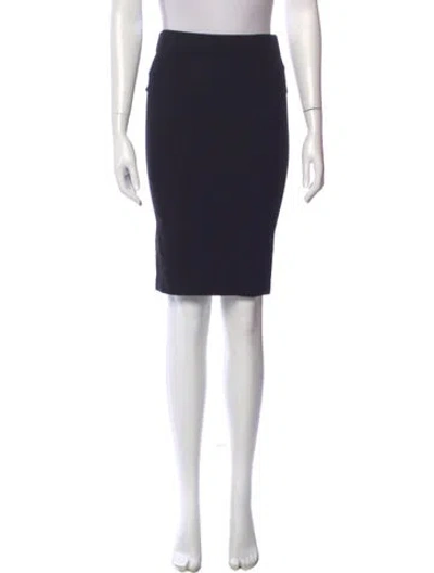 Pre-owned Vince Leather Trim Embellishment Knee-length Skirt In Black