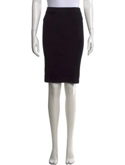 Pre-owned Vince Leather Trim Embellishment Knee-length Skirt In Black