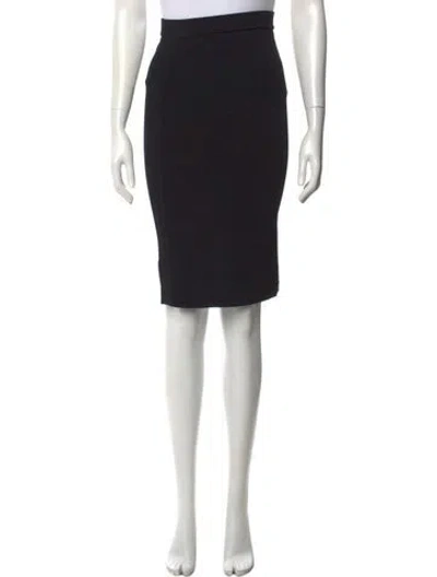 Pre-owned Vince Leather Trim Embellishment Knee-length Skirt In Black